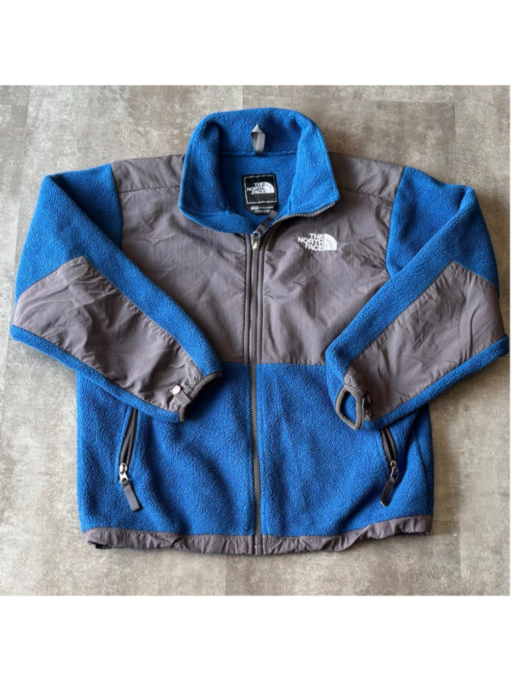 North Face Denali Full Zip Jacket Boys Medium Blue Gray